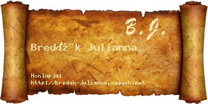 Bredák Julianna névjegykártya